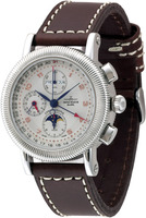 ZENO-WATCH BASEL Nostalgia 1868 Chronograph Full Calendar Ref. 98081-f2 white | 98081-e1 black